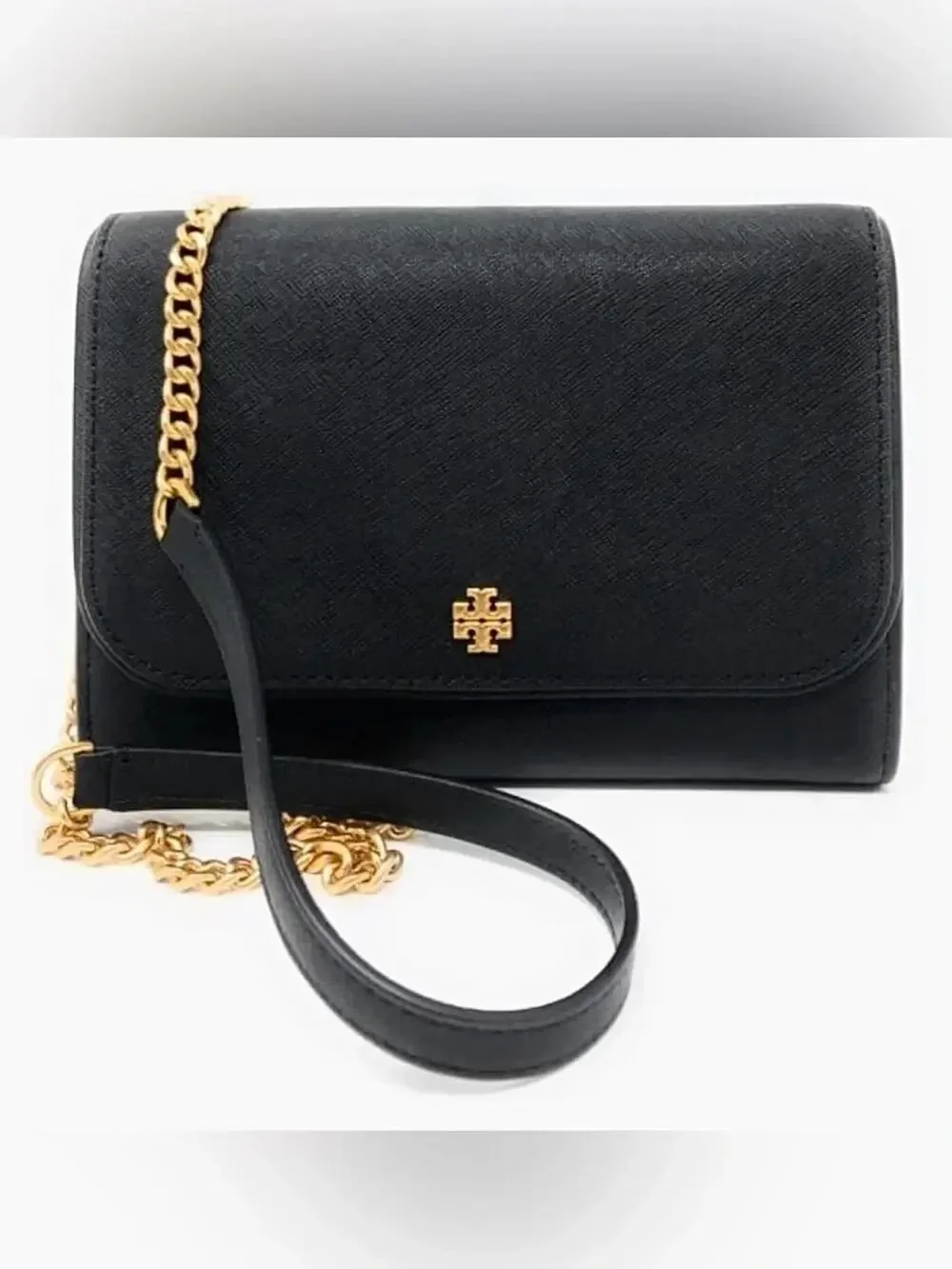 NWT B10-006 136093 Tory Burch Emerson Chain Wallet black